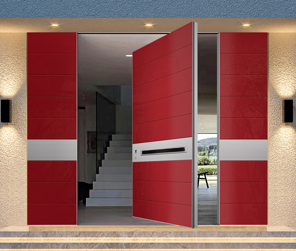 精雕铸铝门JPN-24001偏轴门